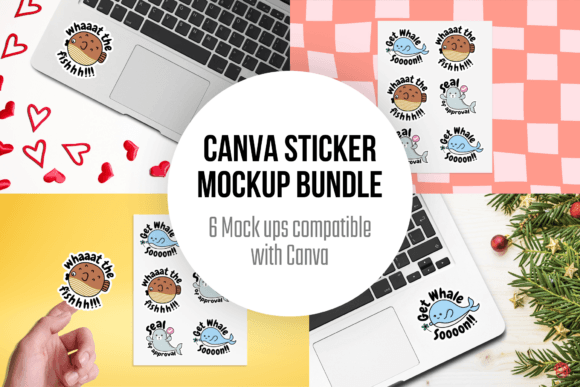 Sticker Mockup | 6 Sticker Mockups
