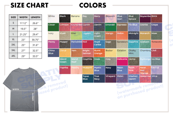 Color Chart Comfort Colors