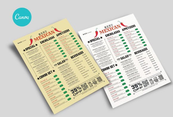 Editable Mexican Food Menu Template
