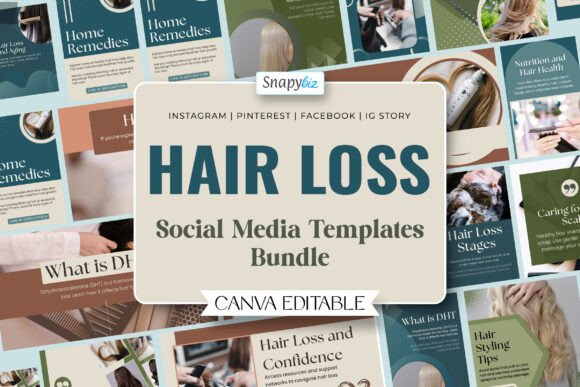 Hair Loss Canva Social Media Bundle
