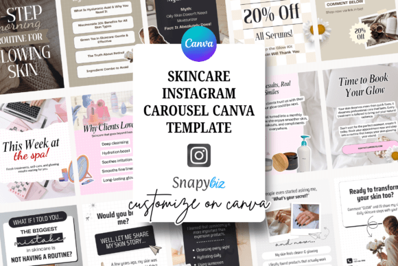 Skincare Instagram Carousel Canva Post